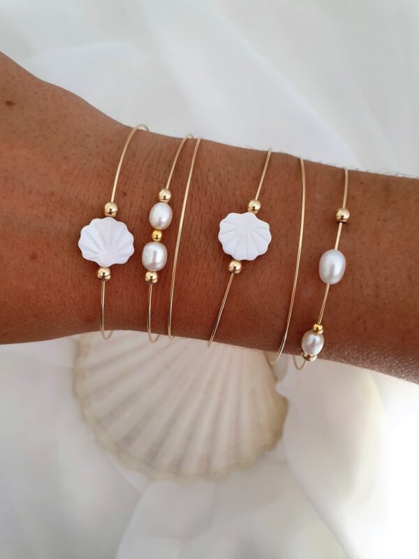 Bracelet Jonc Coquillage nacre