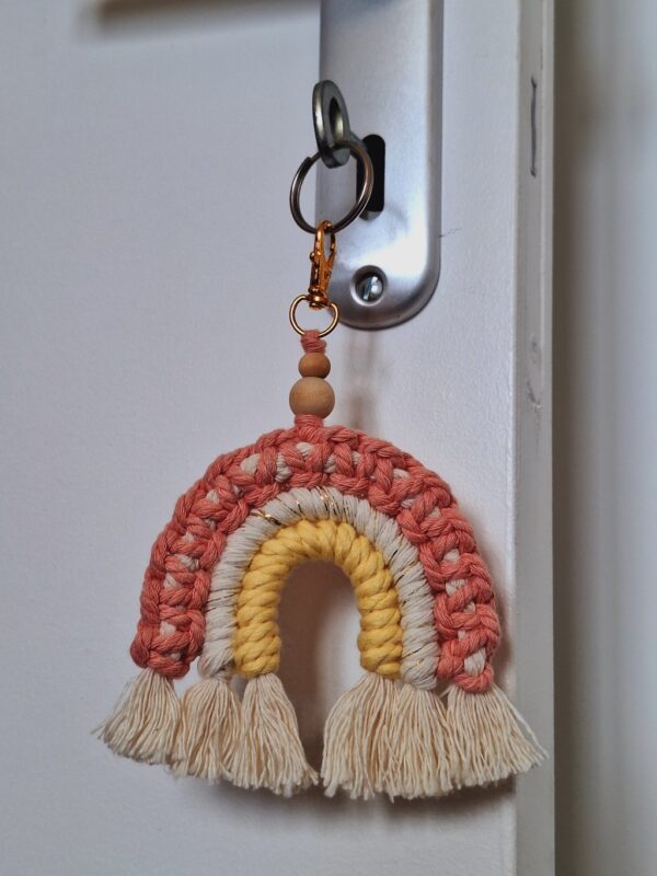 Porte-clé RAINBOW SAUMON & JAUNE PASTEL – Image 2