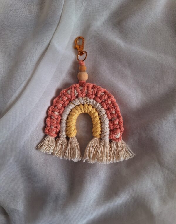 Porte-clé RAINBOW SAUMON & JAUNE PASTEL