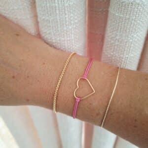 Bracelet cordon LUMINA coeur