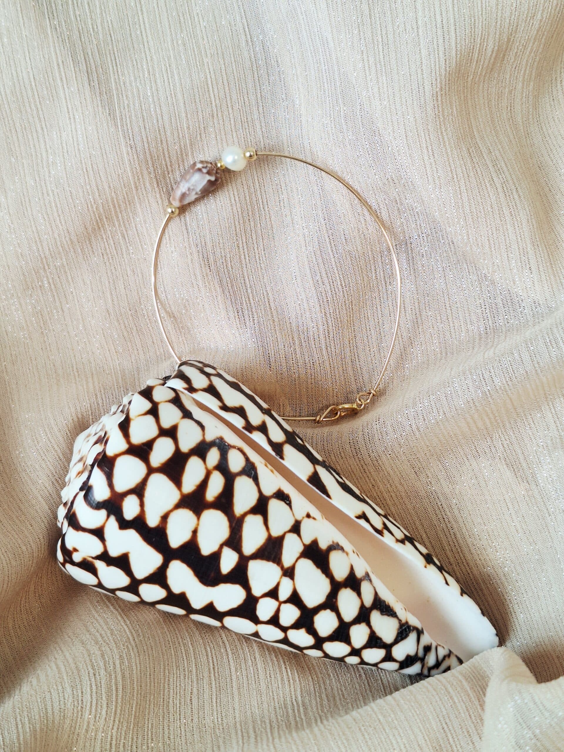 Bracelet jonc NAUTILE marron – Image 3