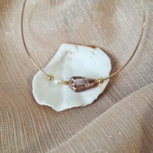 Bracelet jonc NAUTILE marron