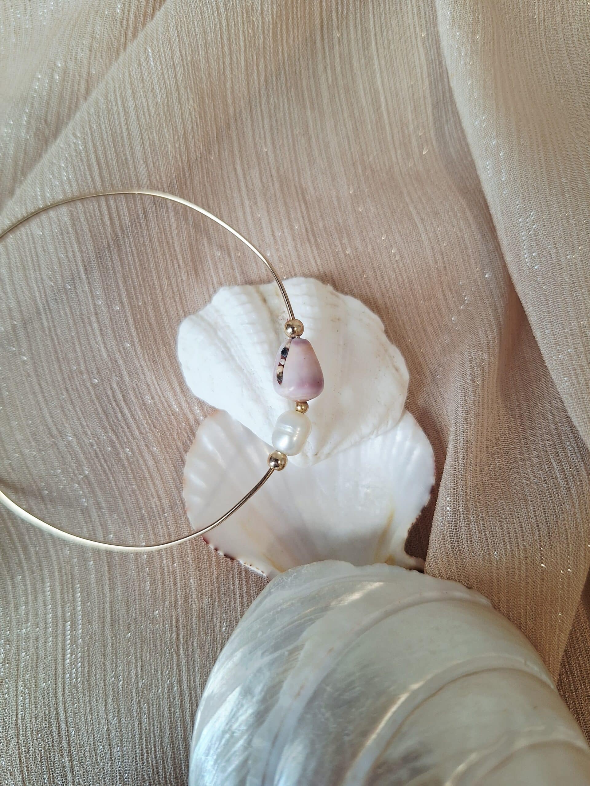 Bracelet jonc NAUTILE rose – Image 2