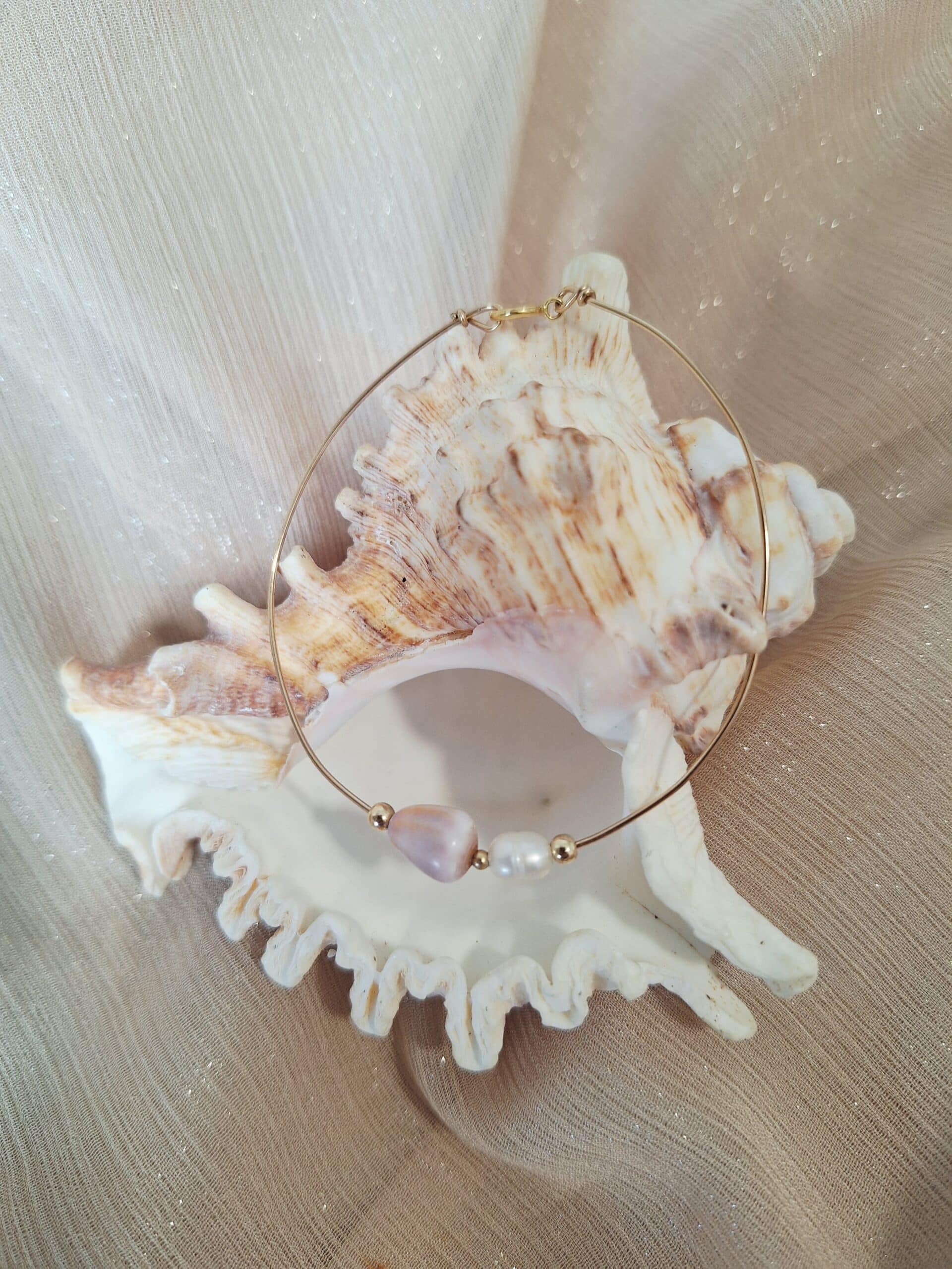 Bracelet jonc NAUTILE rose